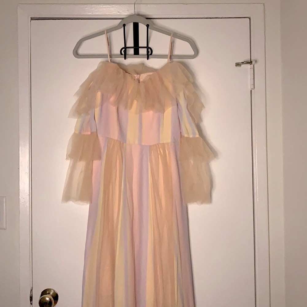 Fairy Style Midi Dress perfect for Halloween off the shoulder  spaghetti straps